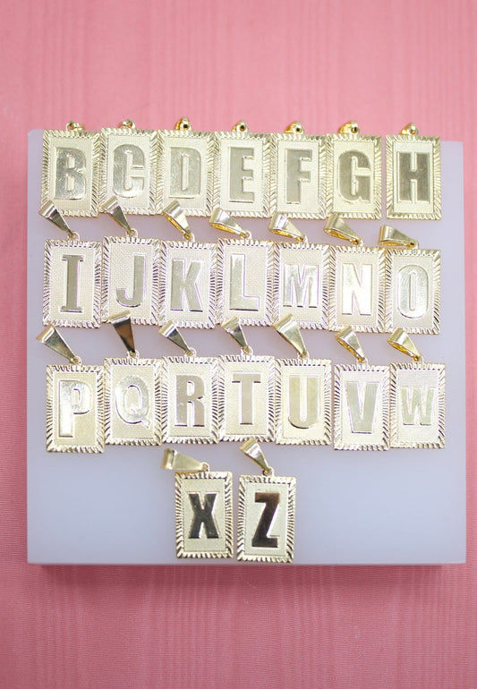 Ruffled Plate Initial Letter Pendant (A70)