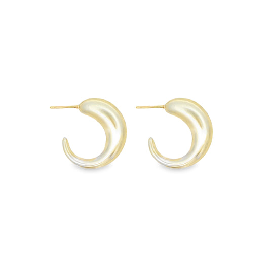 Crescent Shape Pearl Textured Earrings