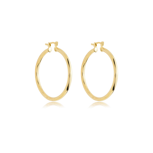 18K Gold Filled 3mm Slim Hoops Lever Back Hoop (J134)